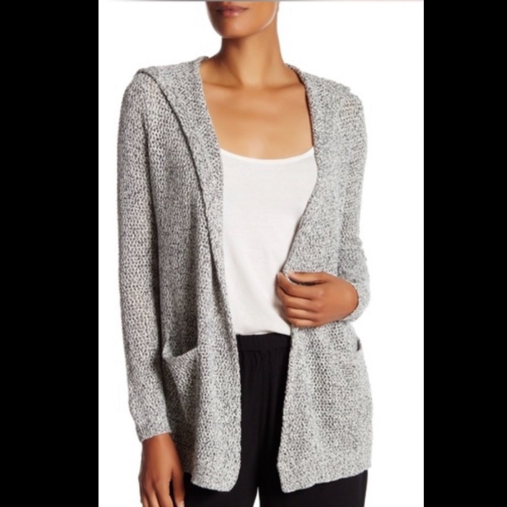 Soft Joie Light Grey Hooded Open-Front Cardigan